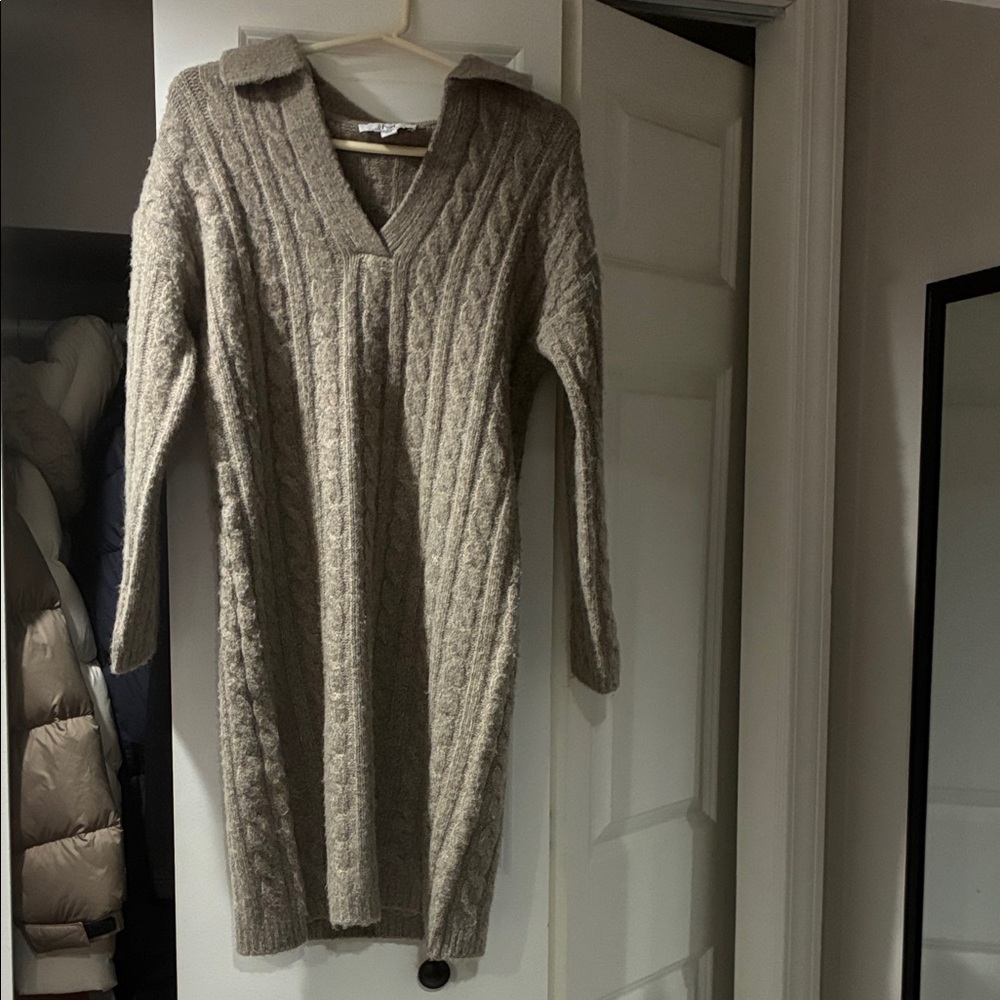 Magaschoni Taupe Cable Knit Sweater